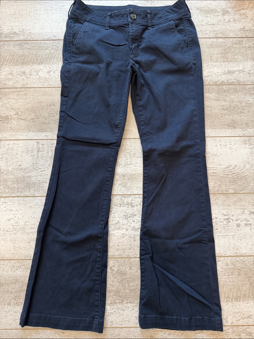 American Eagle Outfitters Navy Super Stretch Kick Boot Pants size 10